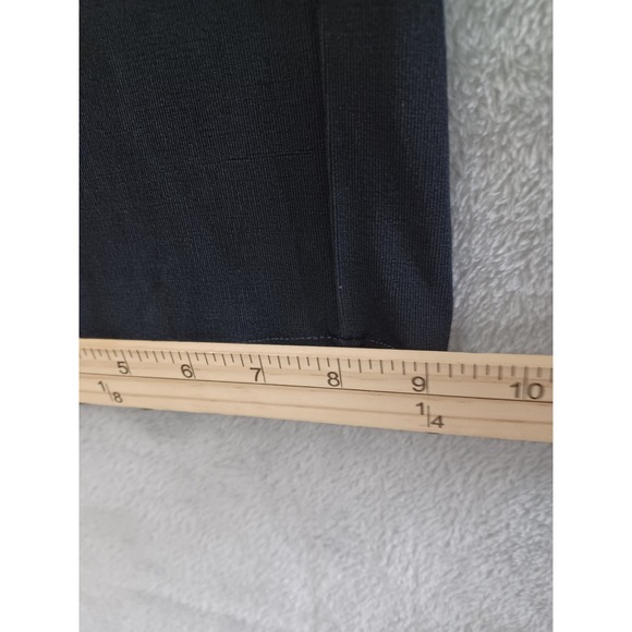 Chicos Sz 2 Lg Pants Travelers Black Button Detail Crop Wide Leg Liquid Knit - Picture 4 of 10